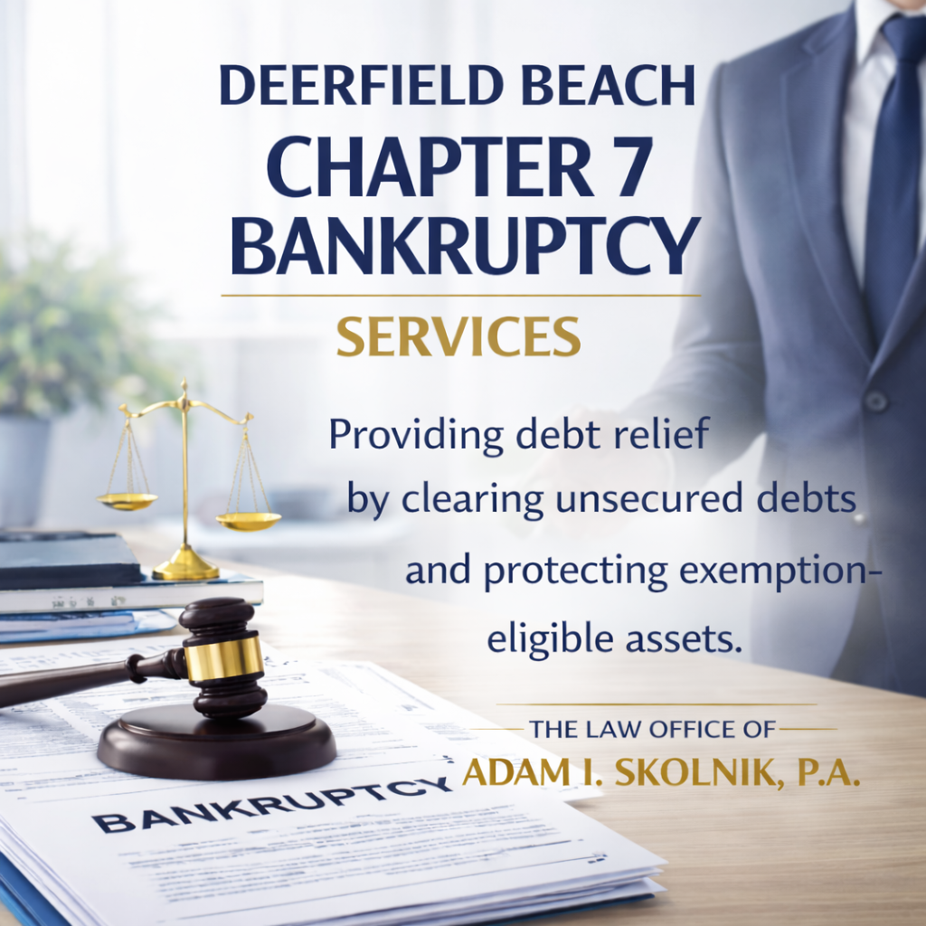 Bankruptcy paperwork and gavel representing Chapter 7 services