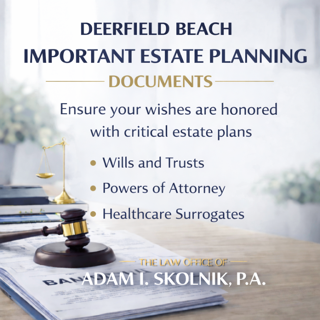 Asset protection and estate planning documents prepared in Deerfield Beach
