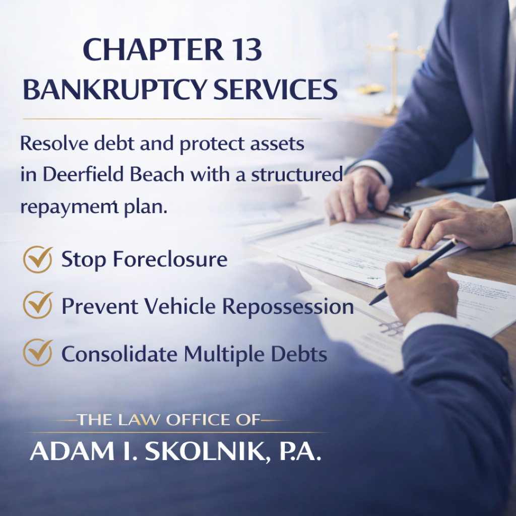 Chapter 13 bankruptcy services in Deerfield Beach with structured repayment plan